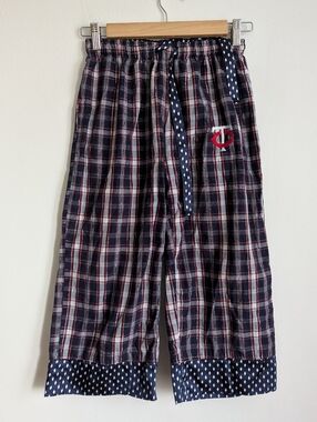 Vintage Y2K Minnesota Twins Navy Red Plaid Capri Pants Size S